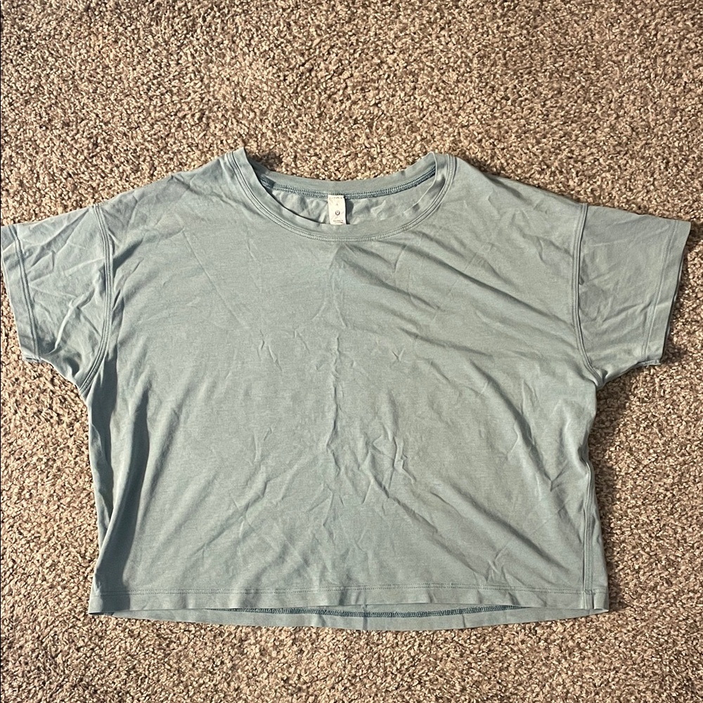 lululemon athletica dark teal Short Sleeve crop Tee